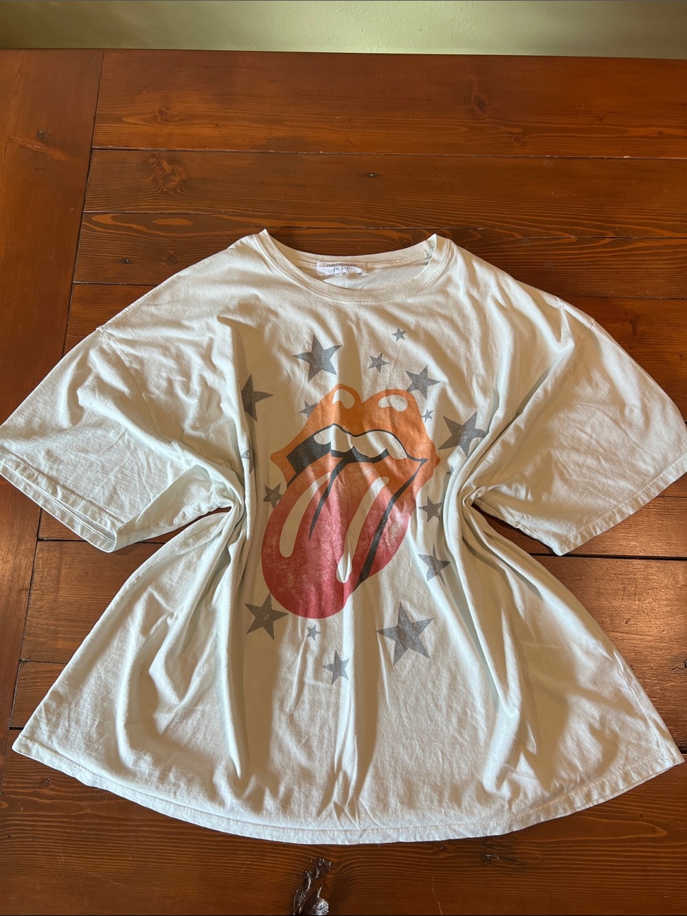 Daydreamer Free People Rolling Stones Stars Merch Tee One Size 100% Cotton